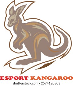 Esports kangaroo logo icon vector white Background .