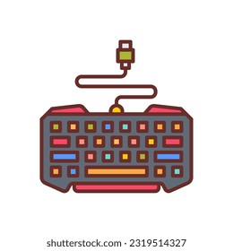 Esports keyboard icon in vector. Illustration