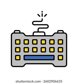 Esports keyboard vector filled outline icon. EPS 10 file