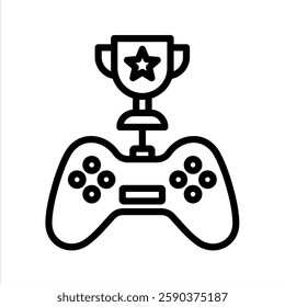 Esports Line Vector Illustration On White Background.