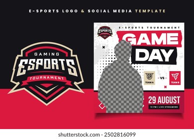 E-sports Logo and Banner Flyer Template for Gaming Team or Tournament