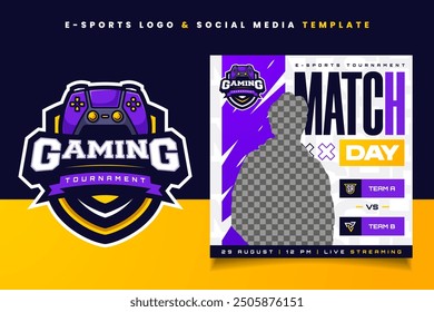 E-sports Logo and Banner Flyer Template for Gaming Team or Tournament