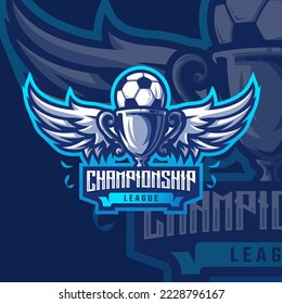 Esports logo Champion trophy mascot for your elite team