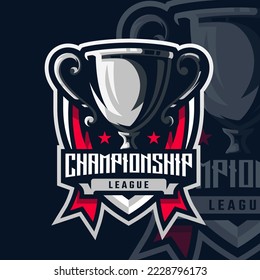 Esports logo Champion trophy mascot for your elite team