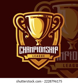 Esports logo Champion trophy mascot for your elite team - Shutterstock ID 2228796175