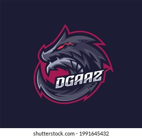 Esports Logo Design. Cool and fierce looking dragon
