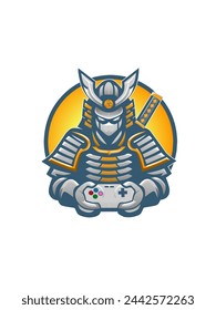 esports logo design with a samurai mascot