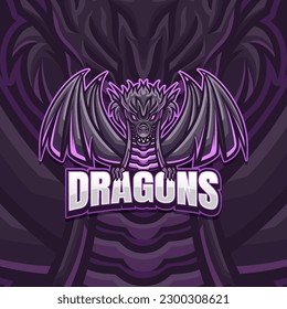 Esports logo dragons mascot design