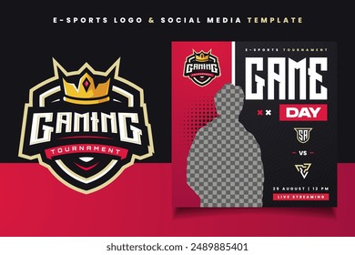 E-sports Logo and Flyer Template for Gaming Team or Tournament