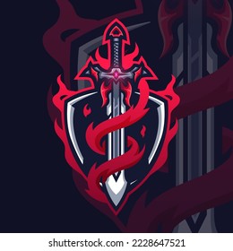 Logotipo Esports magia Sword para tu equipo de élite
