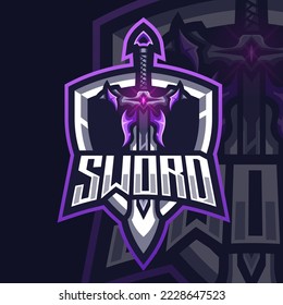 Logotipo Esports magia Sword para tu equipo de élite
