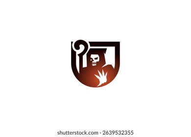 The e-sports logo is a shield and a skull-faced wizard.