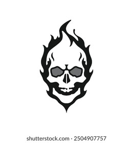 Esports logo skull fire for your elite team, mask horror symbol