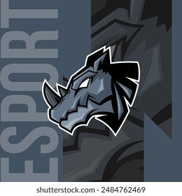 Esports Mascot Logo Team Rino Squad