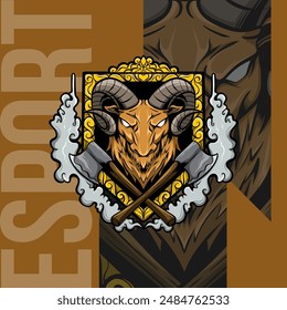 Esports Mascot Logo Team Sheep Hunter Squad