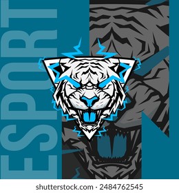 Esports Mascot Logo Team White Tiger Squad