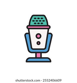 Ilustración vectorial de ícono de micrófono de deportes