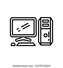 Esporta el icono de PC en el vector. Ilustración