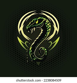 e-sports Snake Logo, venomous Green Snake e-sport logo
