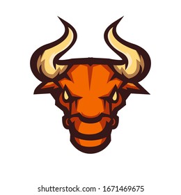 E-sports team logo template with Bull vector illustration