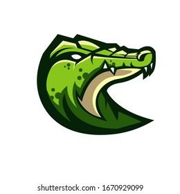E-sports team logo template with crocodile vector illustration