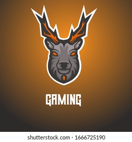 E-sports team logo template with Deer vector illustration