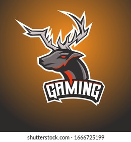 E-sports team logo template with Deer vector illustration