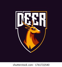 E-sports team logo template with Deer vector illustration	