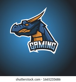 E-sports team logo template with Dragon vector illustration