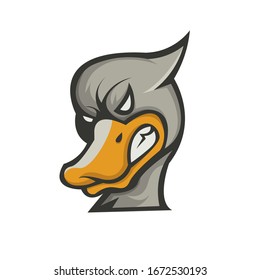 E-sports team logo template with Duck with a joker expression vector illustration