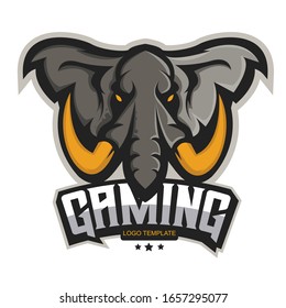 E-sports team logo template with Elephant vector illustration
