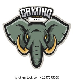 E-sports team logo template with Elephant vector illustration