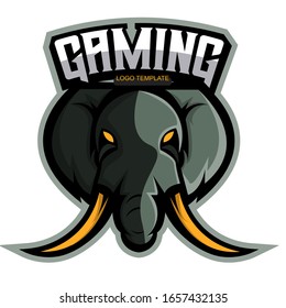 E-sports team logo template with Elephant vector illustration