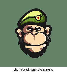 E-sports team logo template with monkey vector