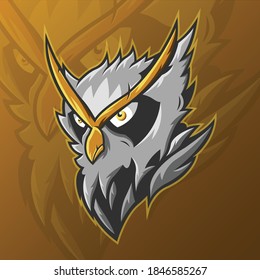 E-sports team logo template with owl Vector