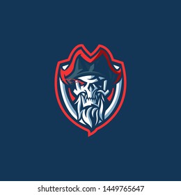 E-sports team logo template with pirate