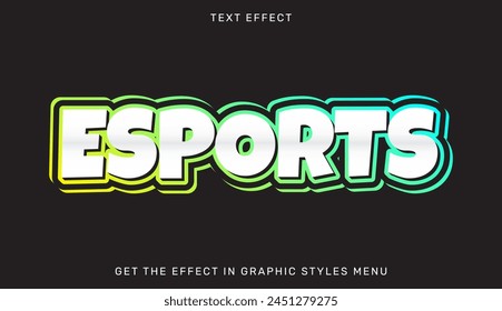 Esports text effect template in 3d style