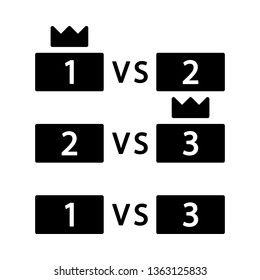 Esports tournament glyph icon. Team playing game. Cyber competitions. Video game championship. Silhouette symbol. Negative space. Vector isolated illustration