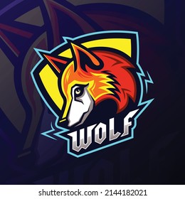 Esports wolf mascot team logo