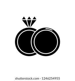 Espousal black icon, vector sign on isolated background. Espousal concept symbol, illustration 