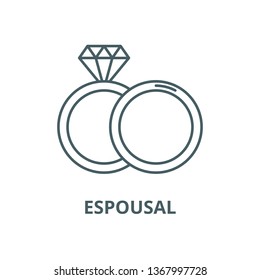 Espousal line icon, vector. Espousal outline sign, concept symbol, flat illustration