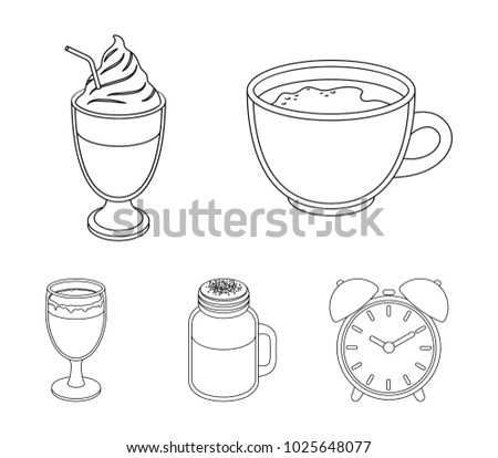 Esprecco, glase, milk shake, bicerin.Different types of coffee set collection icons in outline style vector symbol stock illustration web.