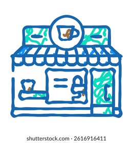 espresso bar street cafe doodle icon sketch vector. espresso bar street cafe sign. isolated symbol illustration