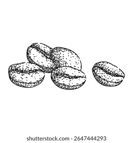 espresso café feijão desenhado à mão. torrado de cerveja, moer latte, mocha cappuccino espresso café feijão esboço vetor. ilustração preta isolada