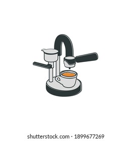 Ilustración diseño del logotipo del café espresso