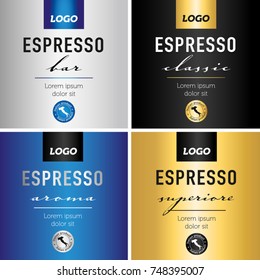 Espresso Coffee collection concept vector design