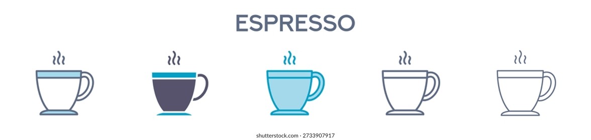 Espresso Kaffeetasse Symbol � starke schwarze Kaffeelinie Vektorgrafik