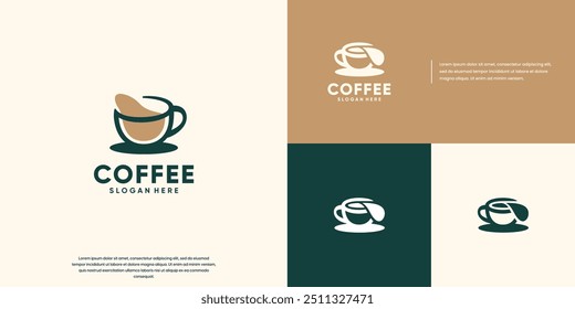 espresso coffee cup, natural product, logo design vector.