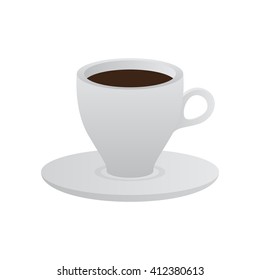 Espresso Coffee Cup on a white background, Vector Icon