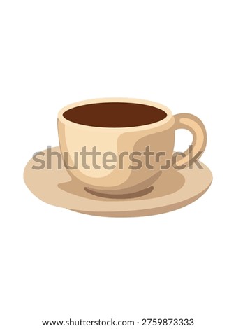 espresso coffee cup with saucer isolated on white background for catalog and advertising